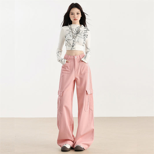High Waist Slimming Loose Micro-flared Mop Pants