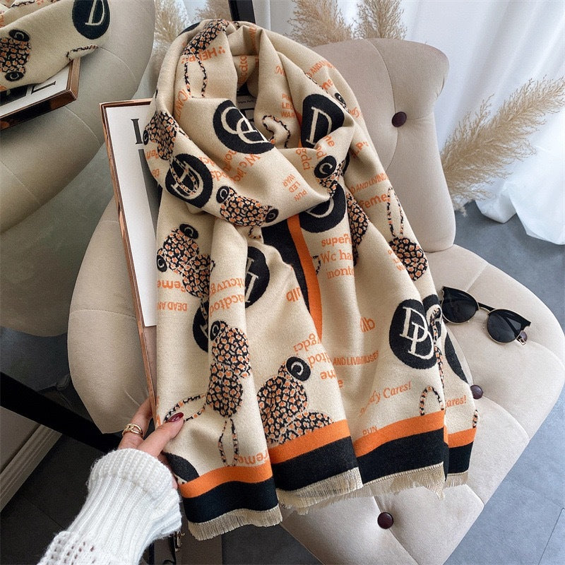 Women's Print Cashmere Long Shawl Scarf Air Conditioning Towel