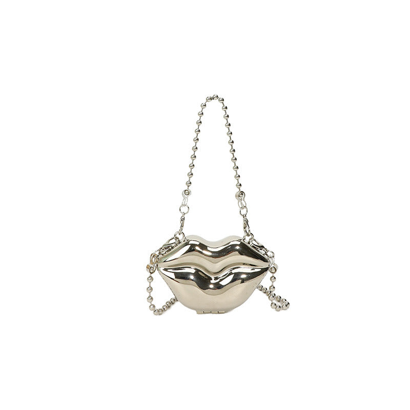 Personalized Lip Shape Shiny Shoulder Bag