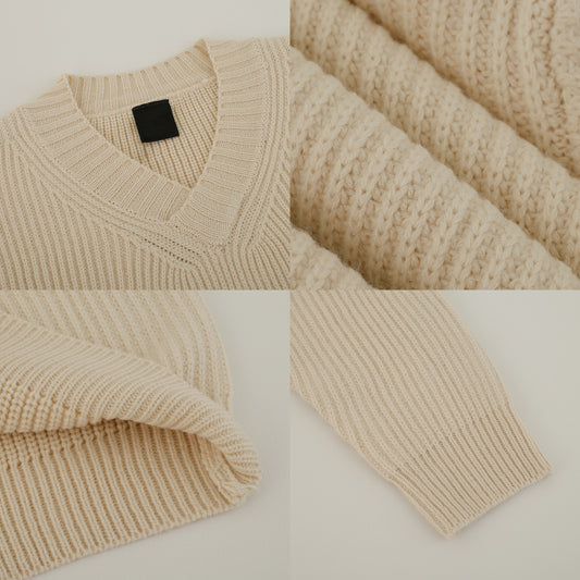 Fashion V-neck Sweater Men's Long Sleeve