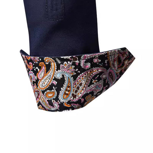 Langærmet herreskjorte med revers, slim fit, assorterede farver