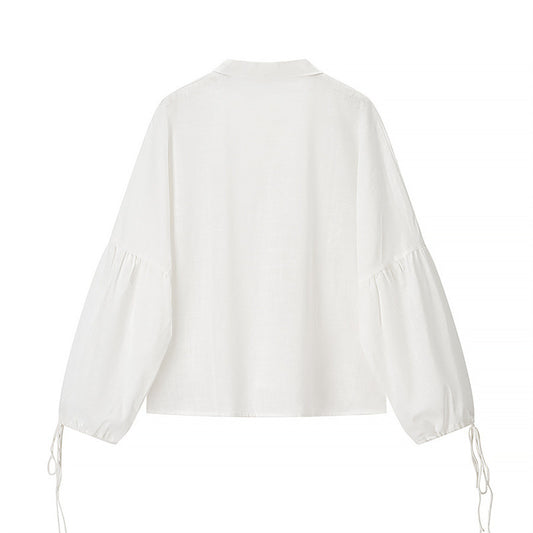Women's Fashion Simple Bamboo Linen Shirt
