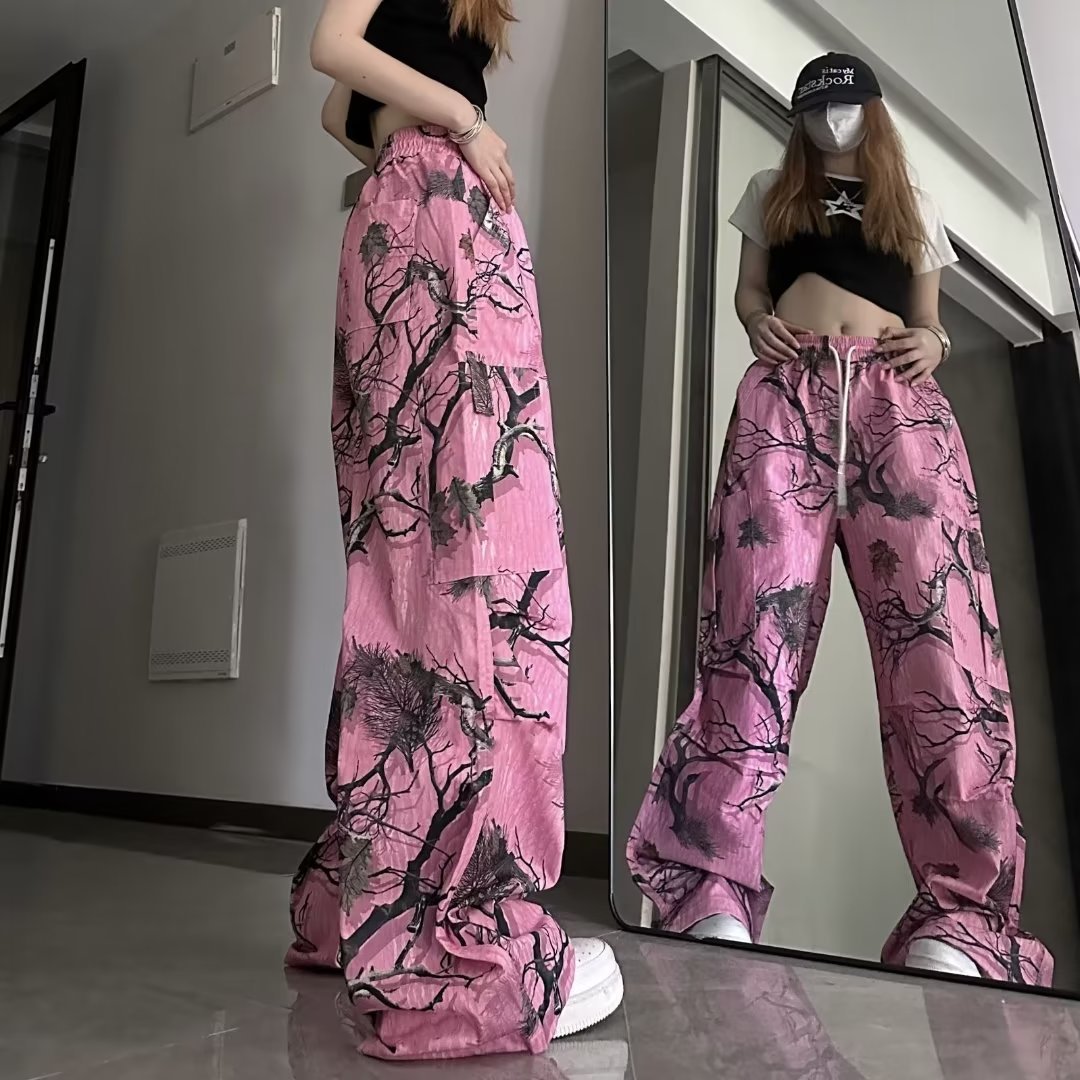 Dopamine Wear American Retro Branch Graffiti Casual Pants