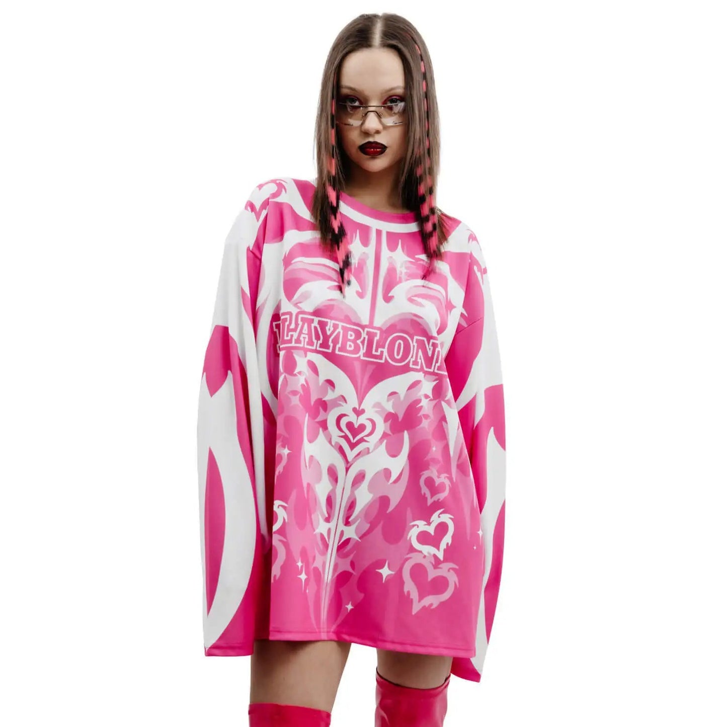 American Retro Jersey Street Love Loose Long Sleeve