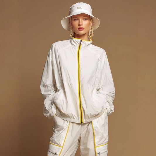 Loose-fitting Jacket Short And Long Skirt Set With Liningtwo-piece Set