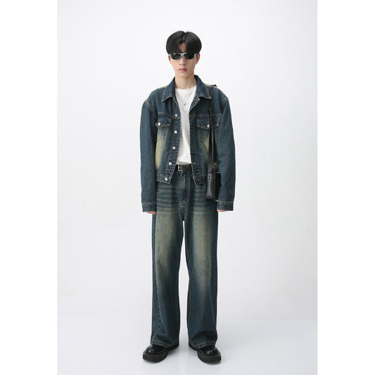 Retro cowboyfrakke og trendy lige jeans-sæt