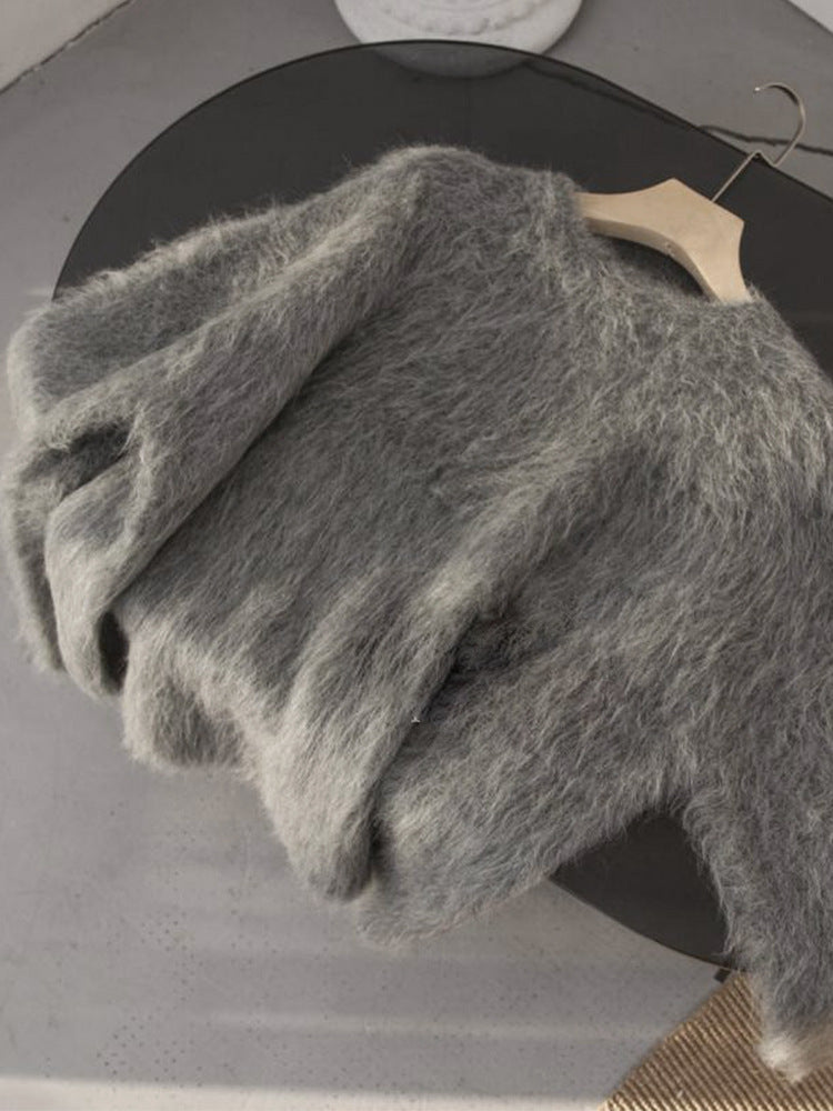 Moderigtig pullover-sweater i minkpels til damer