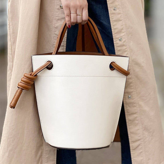 Handbag Simple Personality Knot Portable Senior Sense Bucket Bag Female
