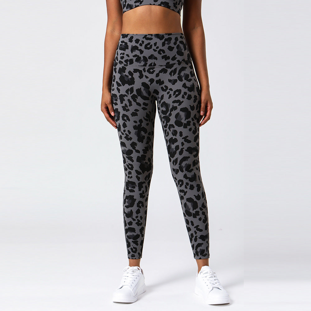 Women's New Leopard Print Yoga Pants High Waist Tight