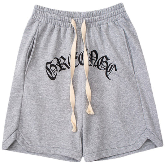 Men's And Women's Embroidered Letters Casual Five-point Shorts