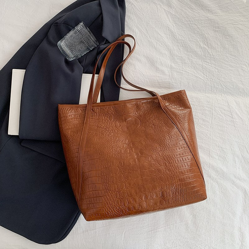 Retro Handheld Underarm Tote Bag Large Capacity Women