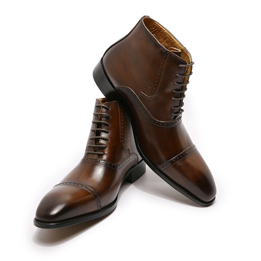 Large Size Lace-up Martin Boots Leather Men's Shoes