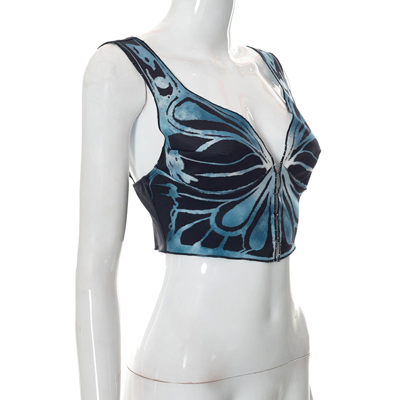 Women's Spring Summer Butterfly Print Camisole