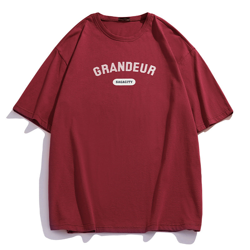 Vintage American Print Loose Short Sleeve T-Shirt