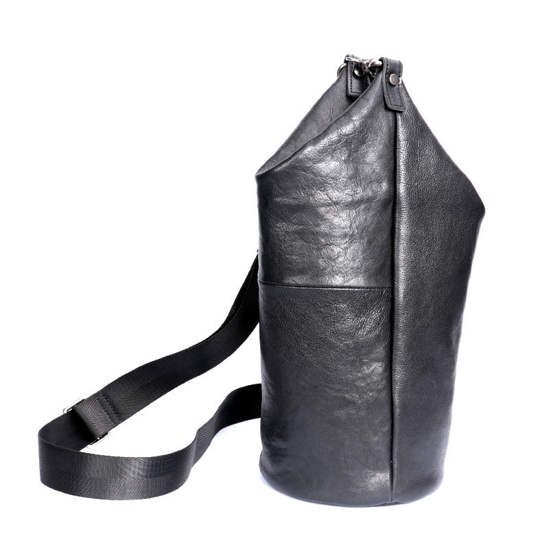 New Leather Men's Chest Bag Fashion Casual Riding Cross-body