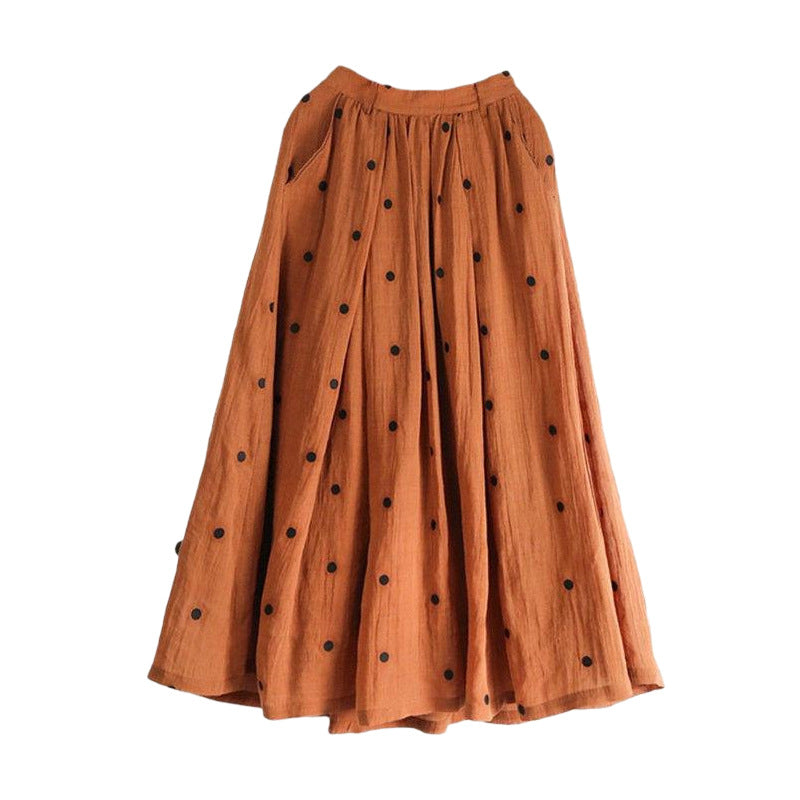 High Waist A- Line Ethereal Swing Versatile Polka Dot Skirt