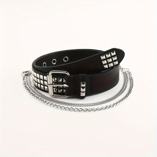 Women's Stylish Adjustable Rivet Lanyard Belt