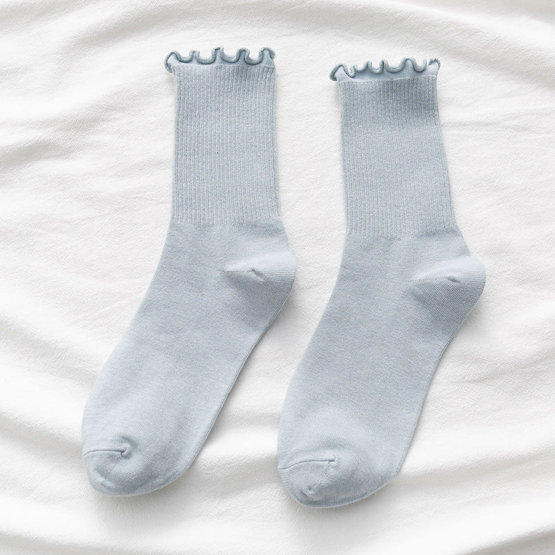 Summer Wooden Ear Mid-calf Length Loose Socks