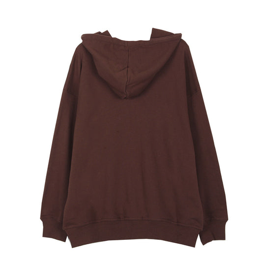 Printed Cardigan Lazy Wind Brown Temperament Commuter Loose