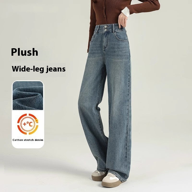 Damejeans med vide ben til forår og efterår