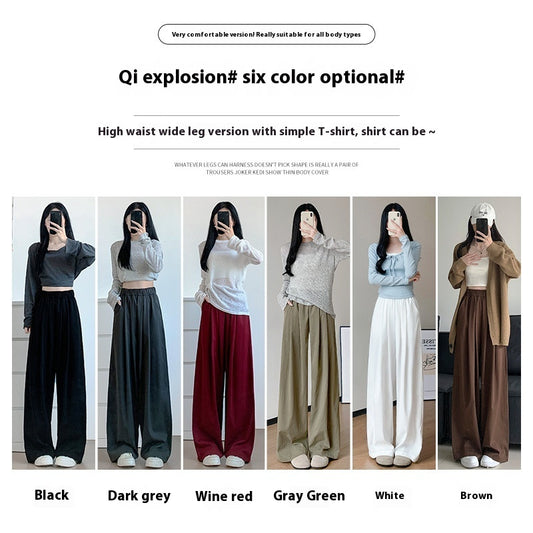 High Waist Drooping Casual Straight-leg Idle Style Mopping Yamamoto Pants