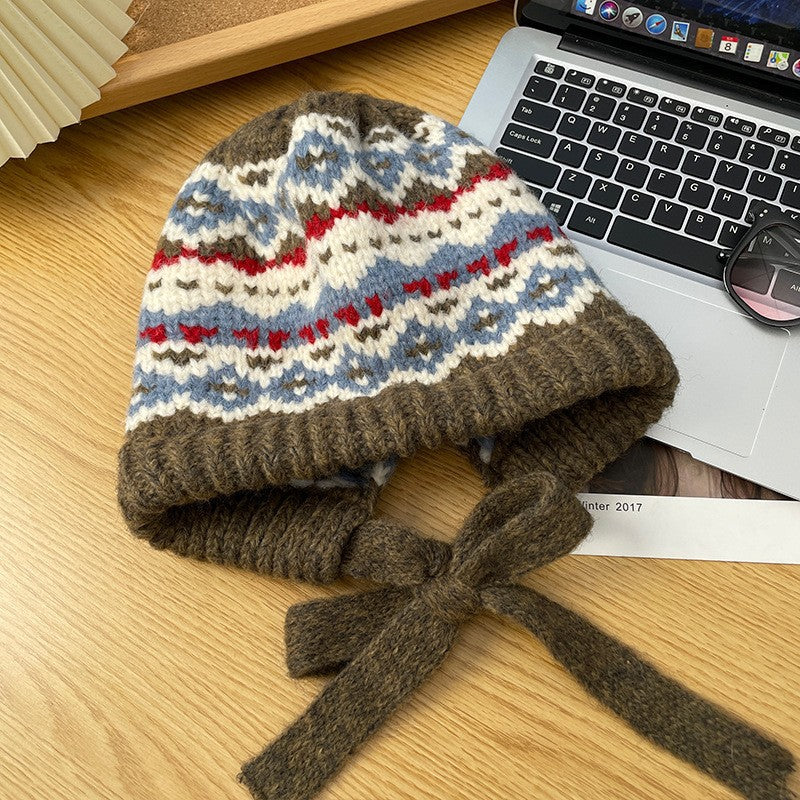 Winter Vintage Hat Bag Cap Warm Ear Protection Wool Hat