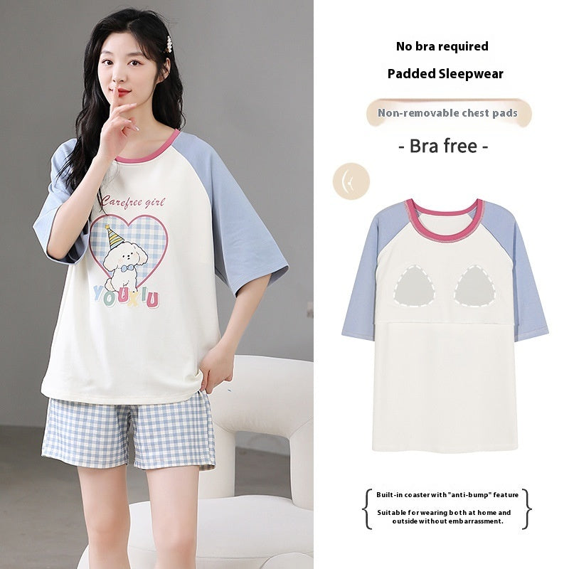 Casual Loose Home Wear Korean Style Sweet Two-piece Suit