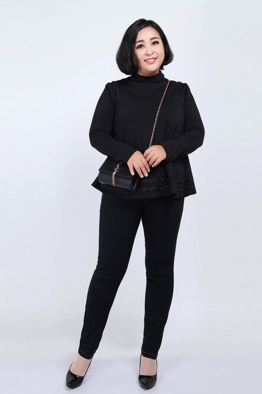 Extra-large Women's High-waisted Jeans Length