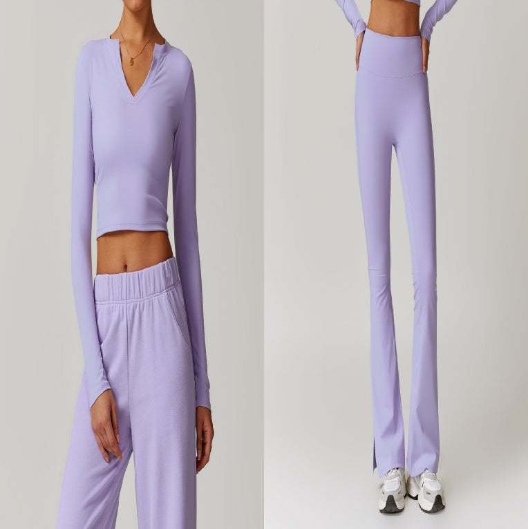 Skinny Peach Hip Raise Yoga Pants Running Sports Bell-bottom Pants