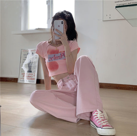 Spring And Summer Slim Fit Cropped Crop Top