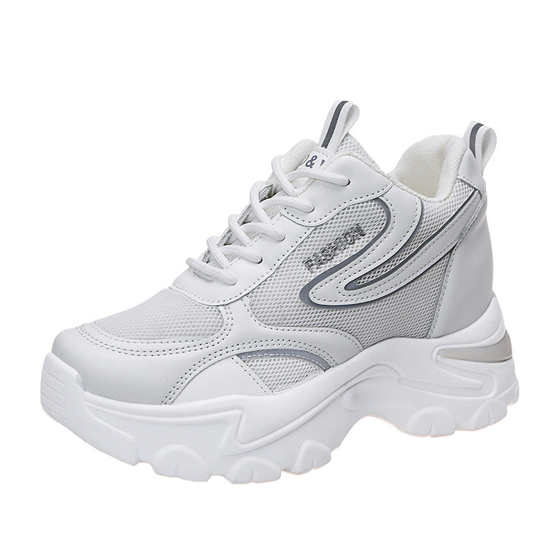 Lace-up Thick-soled Inner Heightening Casual Women's Shoes