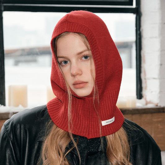 Uld Vintage Strikket Pullover Ørevarmere Hue