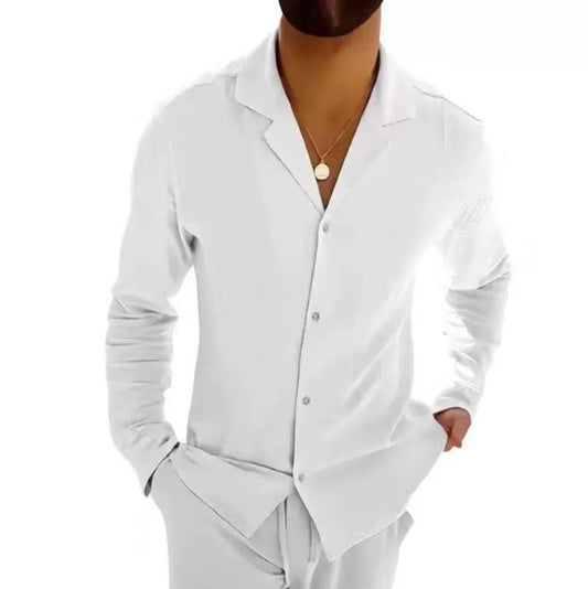Herrejakke Knap Cardigan Slank Revers Sport Fritid