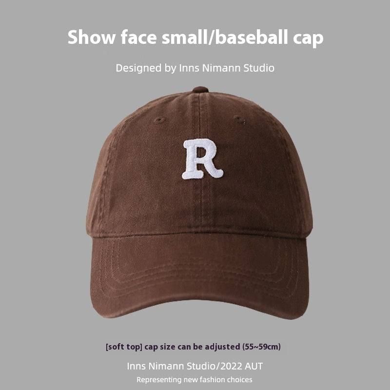 Soft Top All-matching Hat R Letter Baseball Cap For Women