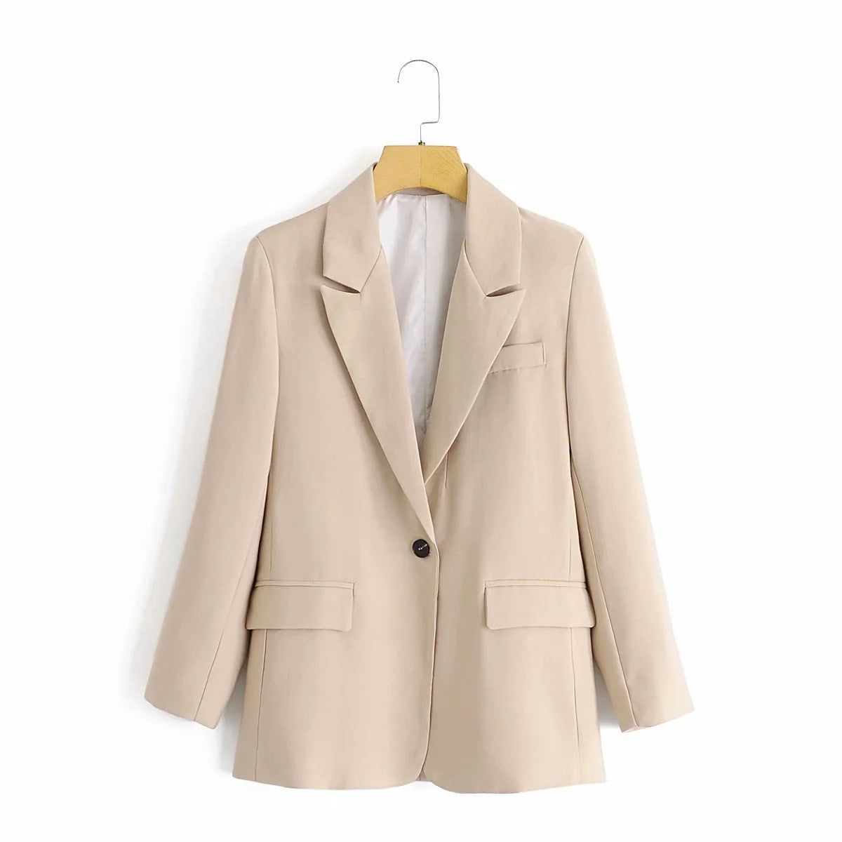 Blazer drapé slim fit boutonné polyvalent