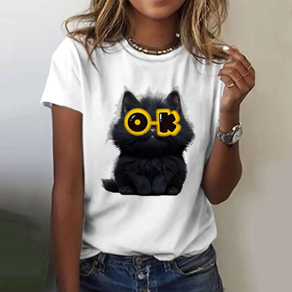 Round Neck Short Sleeve Printed T-shirt