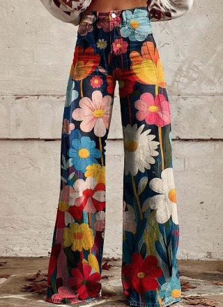 Plus Size Women's Casual Pants Thin Wide-leg Pants Trousers