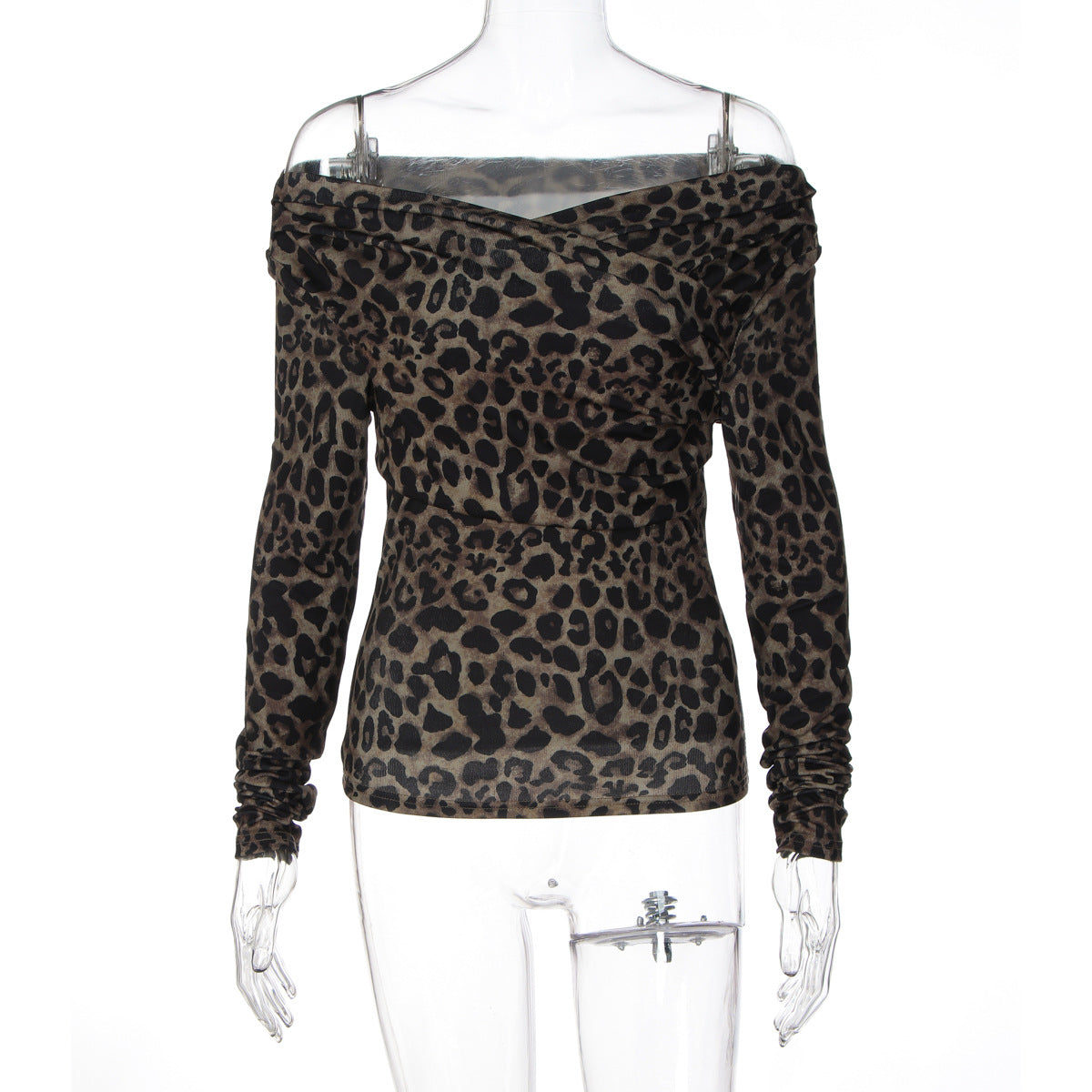 Fashion Shoulder-baring Printed Slim Top For Women