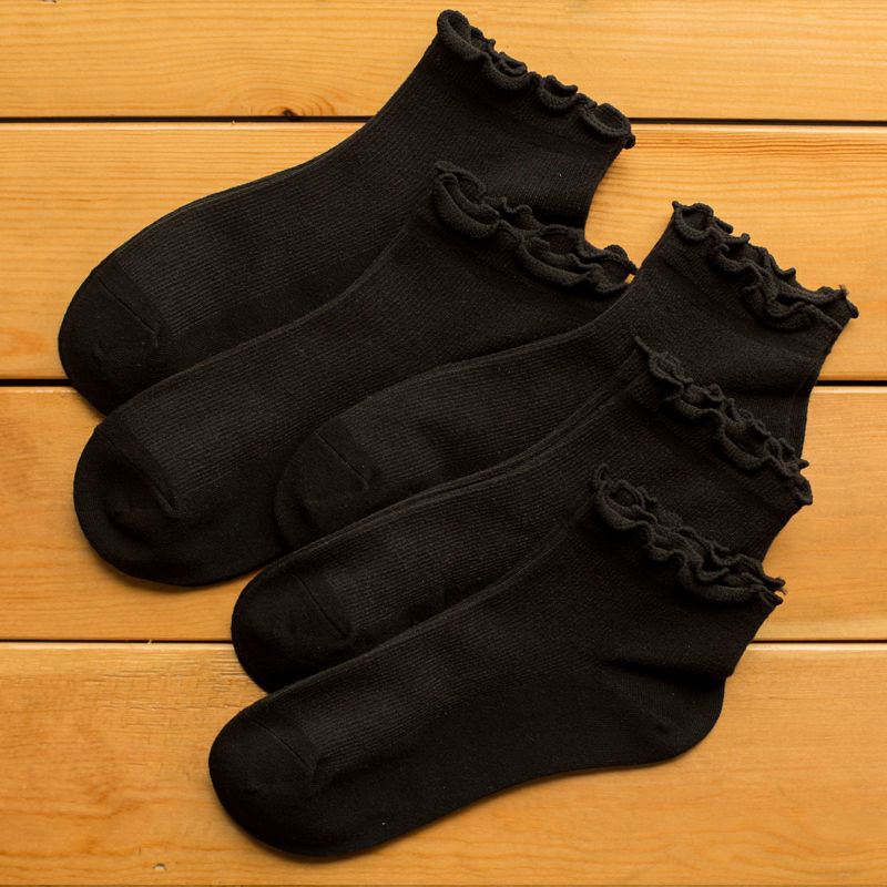Wooden Ear Lace Children's College Style Cute Girl Socks