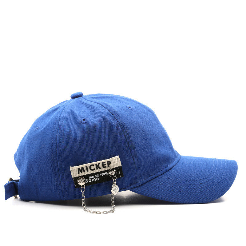 Sunscreen Solid Color Patch Chain Cap