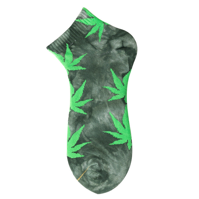 Tie-dye Shallow Cotton Boat Socks