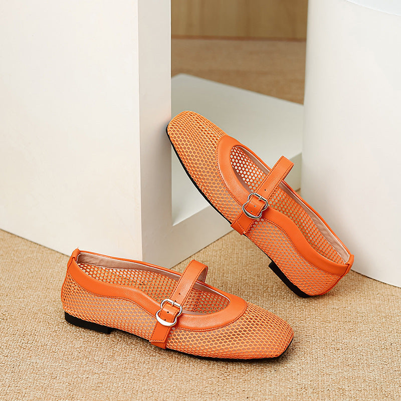Summer Mesh Shoes Women's Breathable Shoes New Hollow Out Pumps