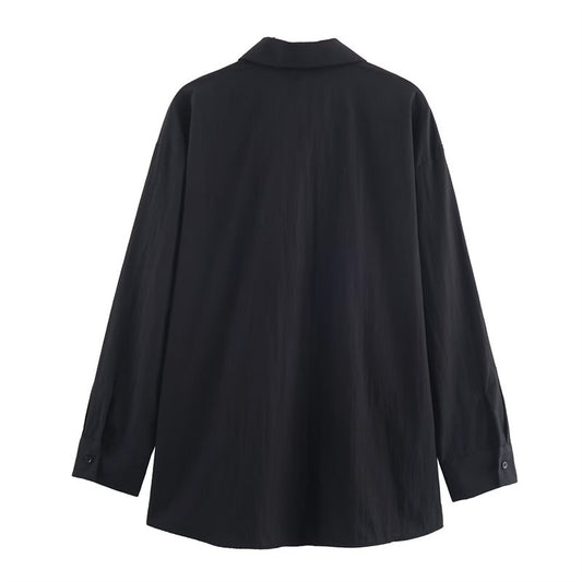 Temperament Women's Trip-strap Poplin Shirt
