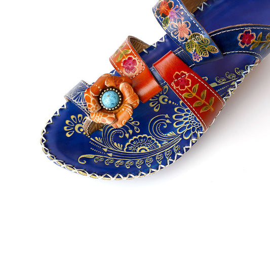 Ethnic Women's Sandals All Over Toe Lightweight Mid-heel
