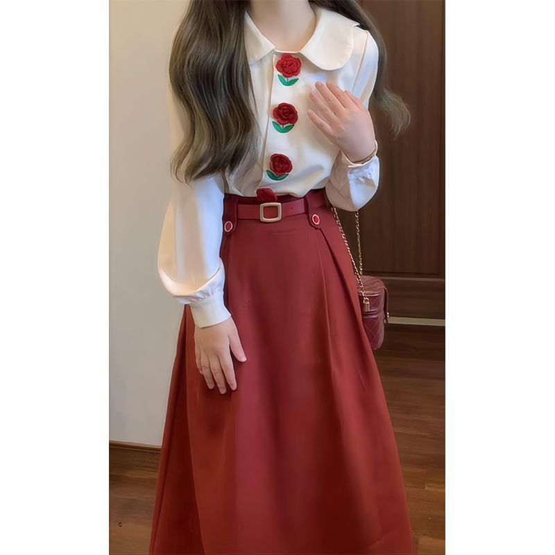 French Retro Chic Fashion Salt-style Light Mature Two-piece Set