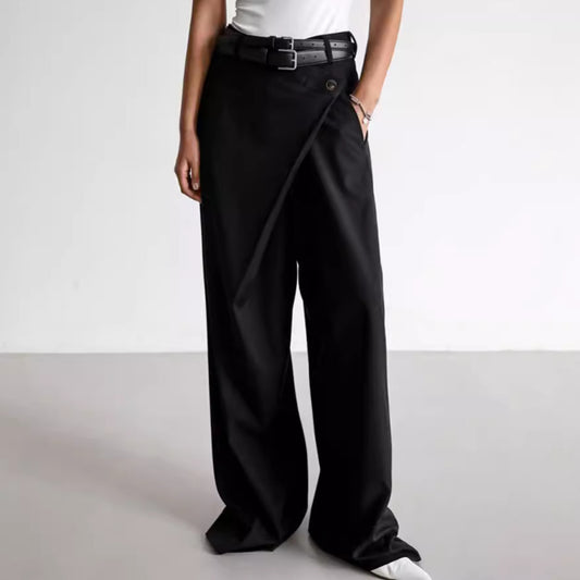 Design Casual Trousers Fashion Loose Temperament Wide Leg Pants Personality Commuter's All-matching European And American