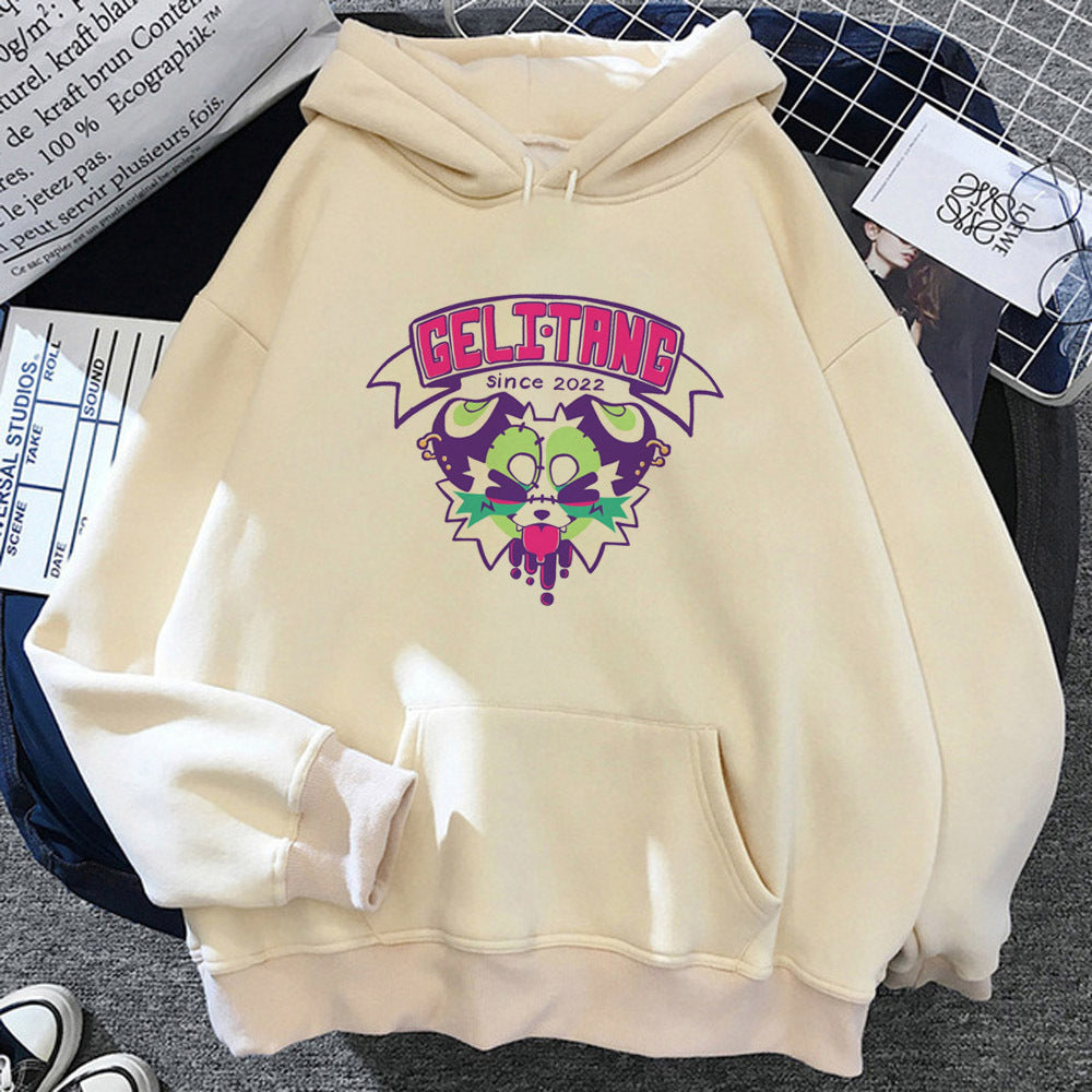 Furry Hættetrøje Ungdommeligt Y2K Mønster Kawaii Athleisure Teen