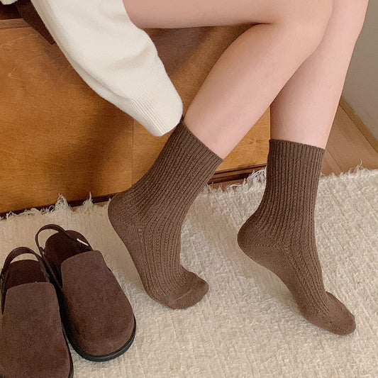 Womens Thickened Thermal Fleece-lined Wool Socks