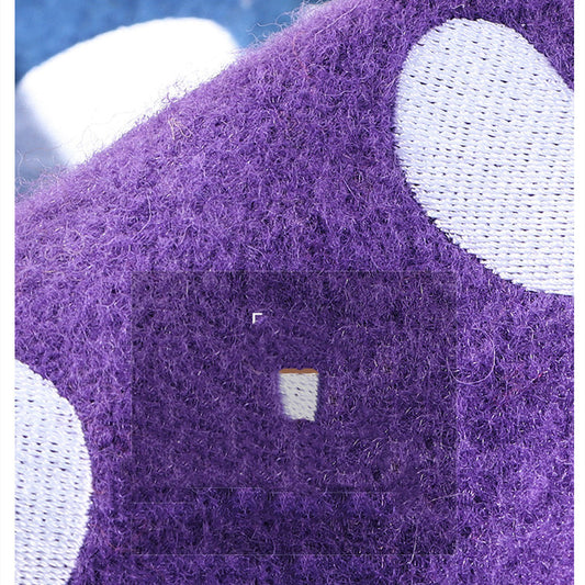 Women's Autumn And Winter Korean Version Versatile Mushroom Hat Embroidery