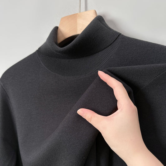 Non-scratchy Thermal Turtleneck Woolen Sweater Men's Thickened Solid Color Minimalist Long Sleeve